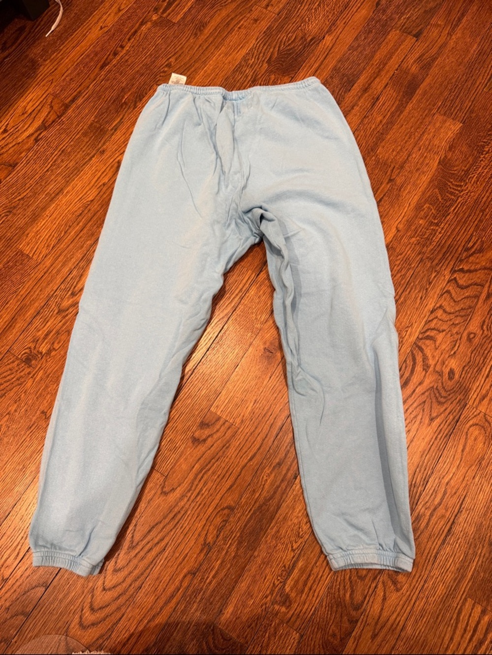 Freecity Pale Blue Sweatpants with Bright Yellow Logo - Picture 2 of 4